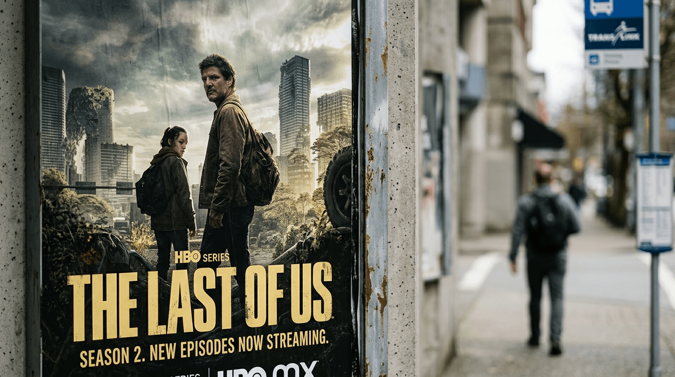 A split image of Joel and Ellie from The Last of Us, with a calendar in the background showing dates leading up to 2028, symbolizing the release date prediction.