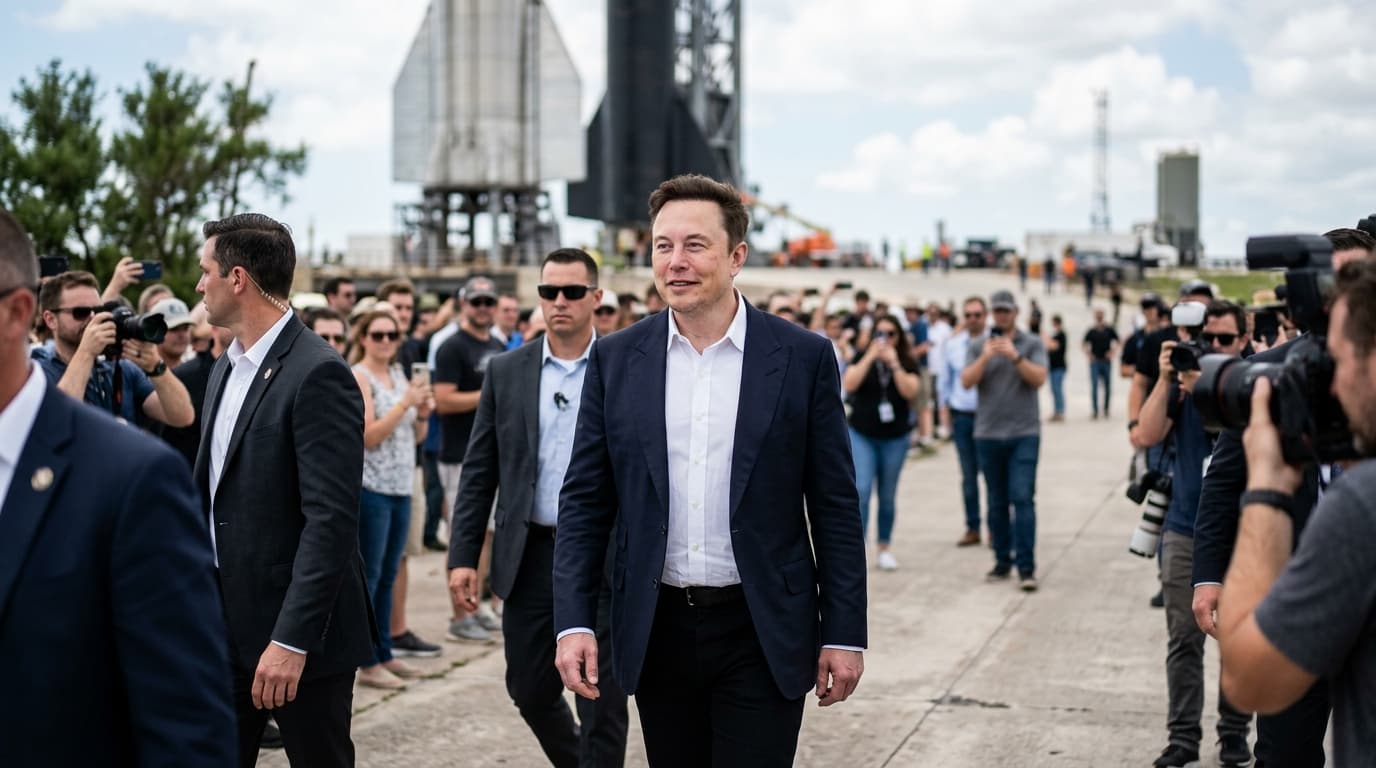 An abstract, futuristic image representing rapid wealth growth or technological advancement, possibly with a subtle nod to Elon Musk's companies like Tesla or SpaceX.